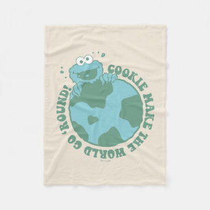 Cookie Monster   Cookies Gör World Go Round Fleecefilt