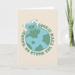 Cookie Monster Cookies Gör World Go Round Kort