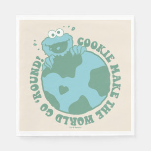 Cookie Monster   Cookies Gör World Go Round Pappersservett