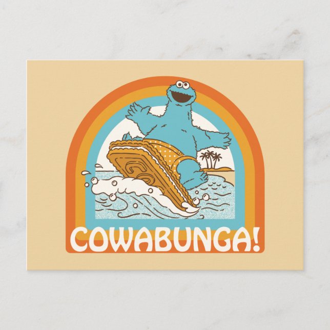 Cookie Monster Cowabunga! Vykort (Framsida)