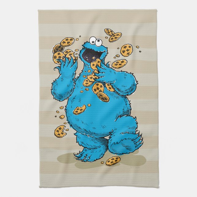 Cookie Monster Crazy Cookies Kökshandduk (Vertikal)
