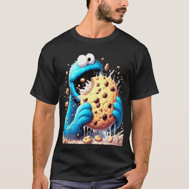 Cookie Monster Devoring a Giant Chocolate Chip T Shirt (Framsida)
