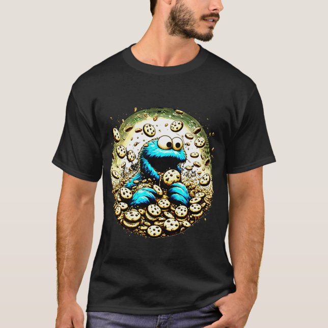 Cookie Monster Devoring a Giant Chocolate Chip T Shirt (Framsida)
