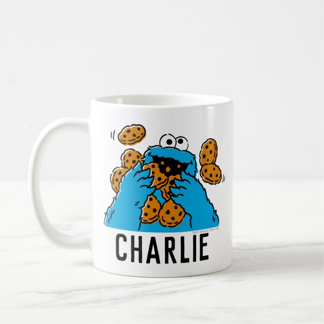 Cookie Monster Eating All the Cookies Kaffemugg (Vänster)