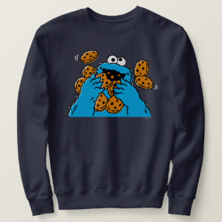 Cookie Monster Eating All the Cookies Lång Ärmad Tröja