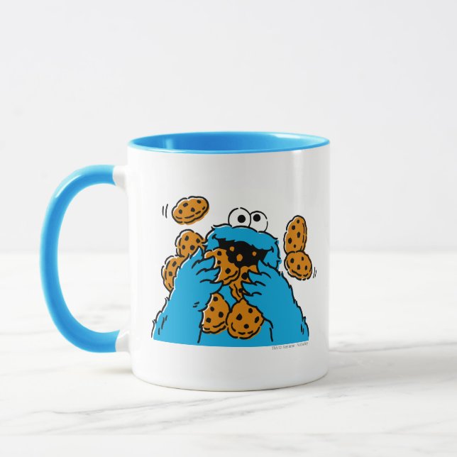 Cookie Monster Eating All the Cookies Mugg (Vänster)