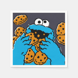 Cookie Monster Eating All the Cookies Pappersservett