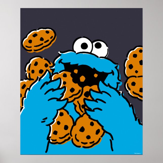 Cookie Monster Eating All the Cookies Poster (Framsidan)