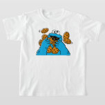 Cookie Monster Eating All the Cookies T Shirt<br><div class="desc">Satisfy your cravings for fun and cookies with this graphic featuring the one and only Cookie Monster! This showcases a vibrant illustration of Cookie Monster in his element, happily devouring a pile of chocolate chip cookies with crumbs flying everywhere. This classic and instantly recognizable design is cheerful, playful, and sure...</div>