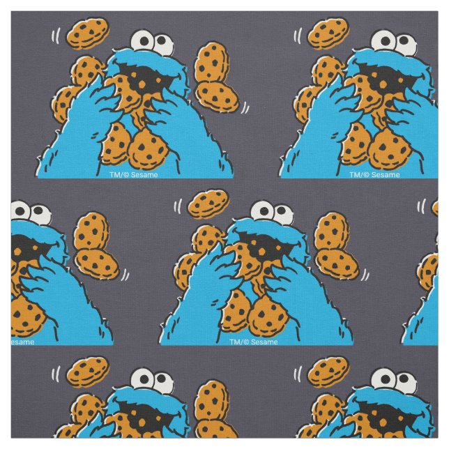 Cookie Monster Eating All the Cookies Tyg (Provkarta)