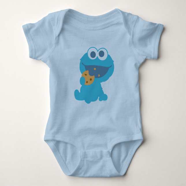 Cookie Monster Eating Cookie Tee Shirt (Framsida)