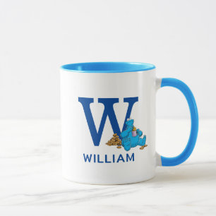 Cookie Monster Eating Cookies Namn & Monogram W Mugg