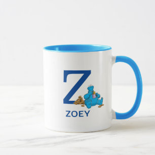 Cookie Monster Eating Cookies Namn & Monogram Z Mugg