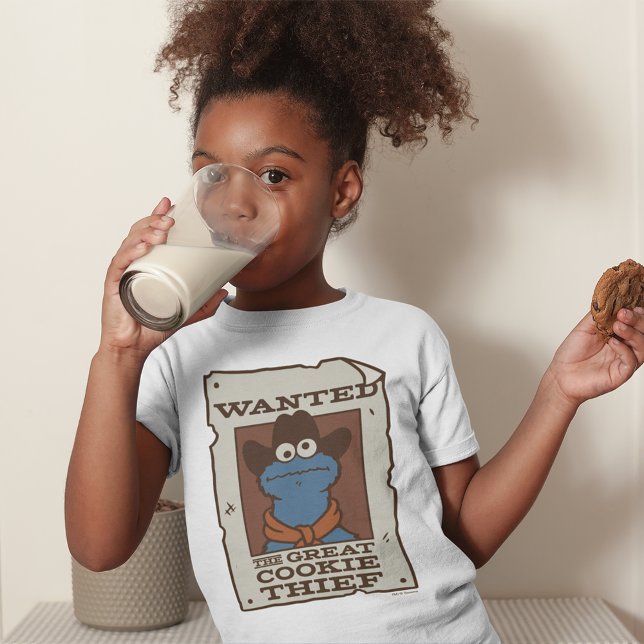 Cookie Monster | Efterlystningsaffisch T Shirt (Kid wearing shirt)