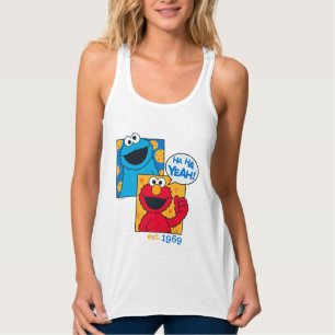 Cookie Monster & Elmo   Ha Ha Ha Ja Linne Med Racerback