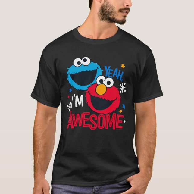 Cookie Monster & Elmo | Ja, jag är fantastisk Tee Shirt (Framsida)
