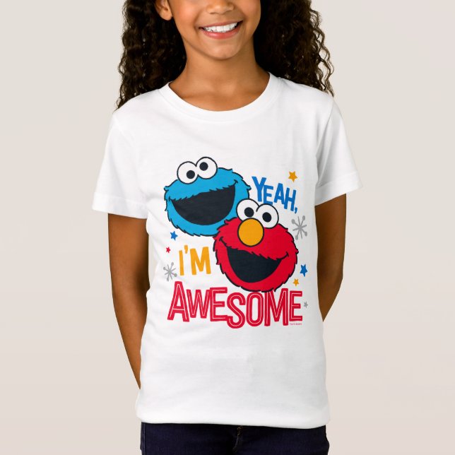 Cookie Monster & Elmo | Ja, jag heter Fantastisk T-shirt (Framsida)