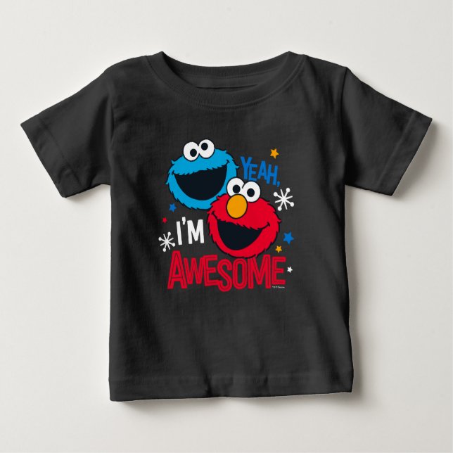 Cookie Monster & Elmo | Ja, jag heter Fantastisk T-shirt (Framsida)