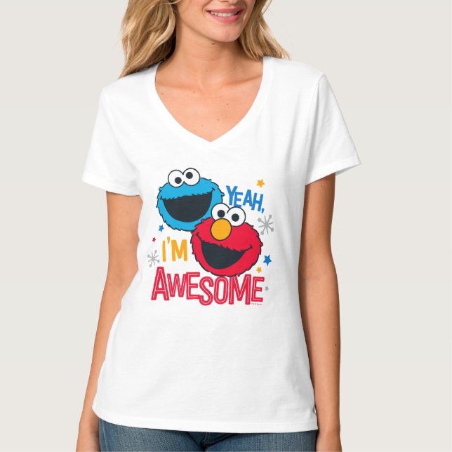 Cookie Monster & Elmo | Ja, jag heter Fantastisk Tee Shirt (Framsida)