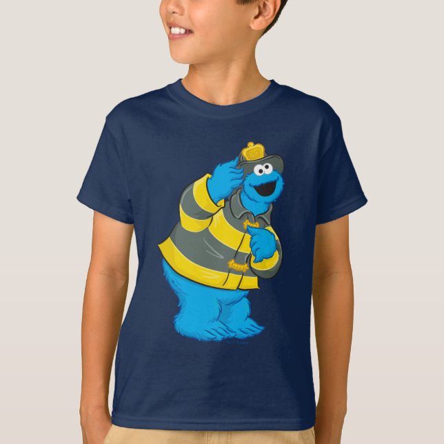 Cookie Monster | Fireman Costume T Shirt (Framsida)