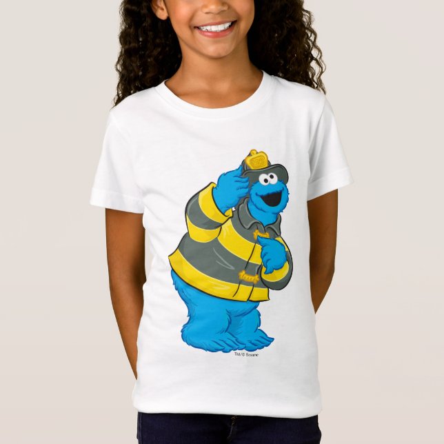 Cookie Monster | Fireman Costume T Shirt (Framsida)