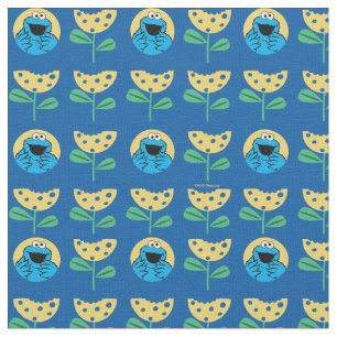 Cookie Monster Flower Mönster Tyg