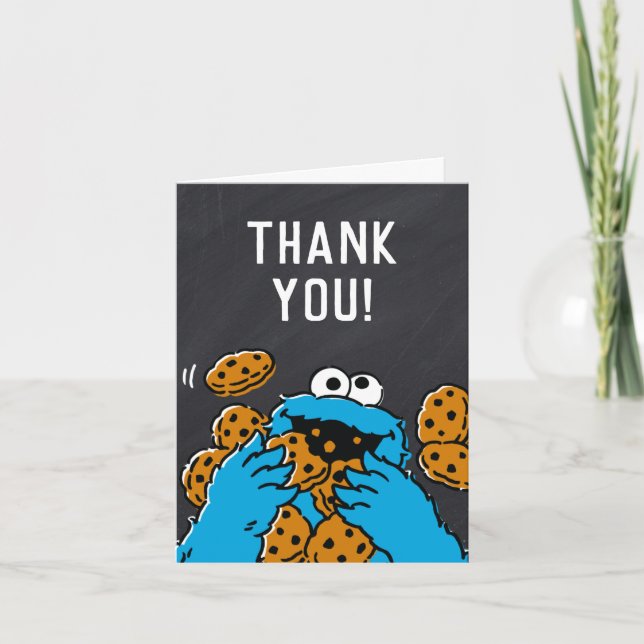 Cookie Monster Födelsedags Tavla Tack Kort (Framsida)