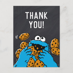 Cookie Monster Födelsedagsritkort Tack Vykort
