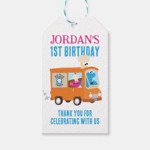 Cookie Monster Food Lastbil Birthday Favor Presentetikett