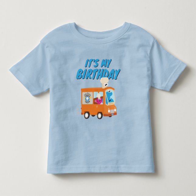 Cookie Monster Food Lastbil Det är min födelsedag T Shirt (Framsida)