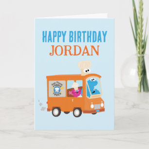 Cookie Monster Food Truck Grattis på födelsedagen Anteckningskort