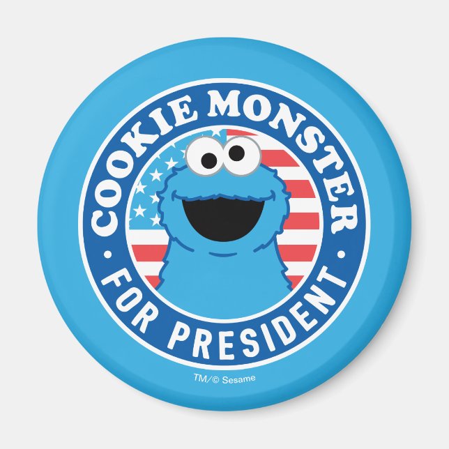 Cookie Monster för ordförande Magnet (Framsidan)