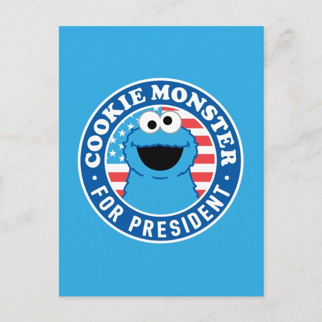 Cookie Monster för ordförande Vykort (Framsida)