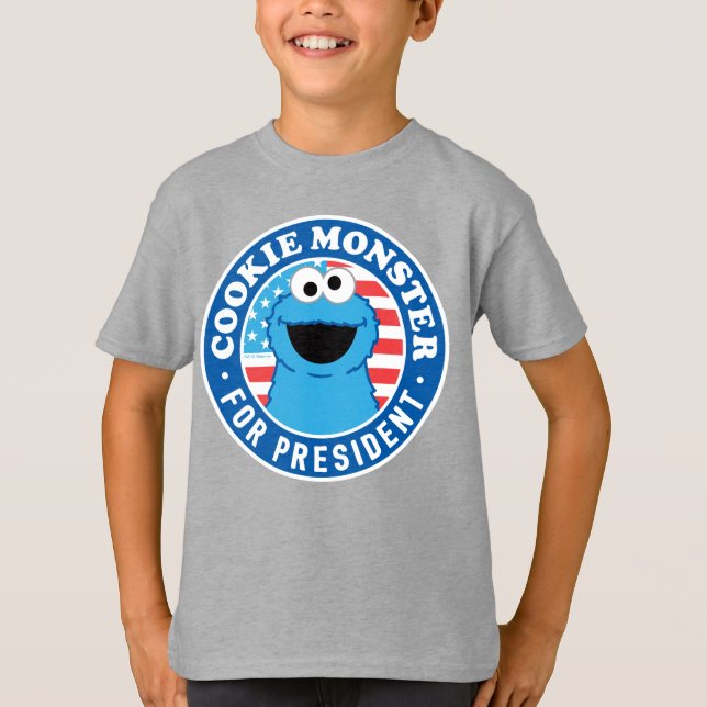 Cookie Monster för president T Shirt (Framsida)