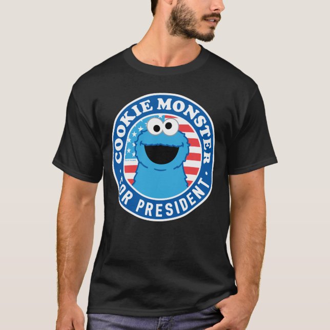 Cookie Monster för president T Shirt (Framsida)