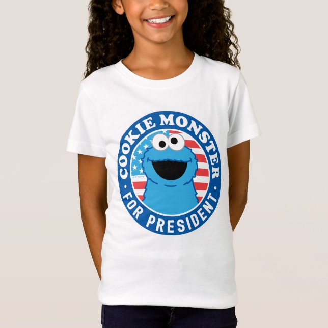Cookie Monster för president T Shirt (Framsida)