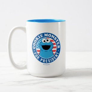 Cookie Monster för president Två-Tonad Mugg