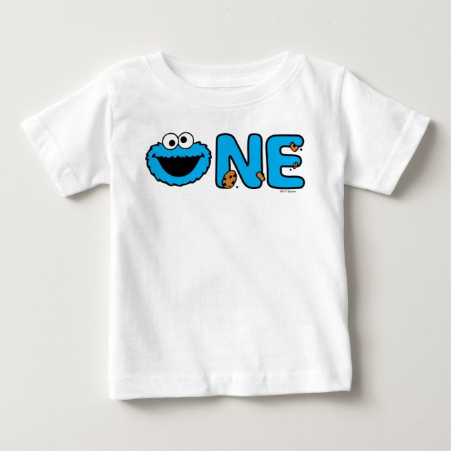 Cookie Monster första födelsedag T Shirt (Framsida)
