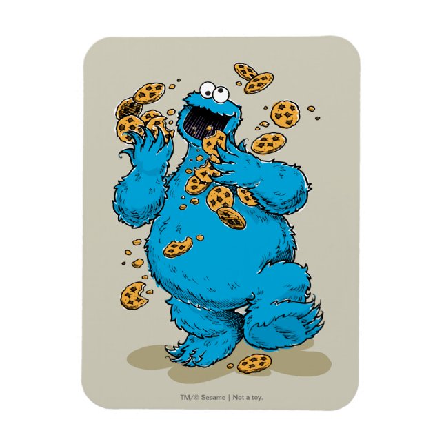 Cookie Monster Galna Kakor Magnet (Vertikal)