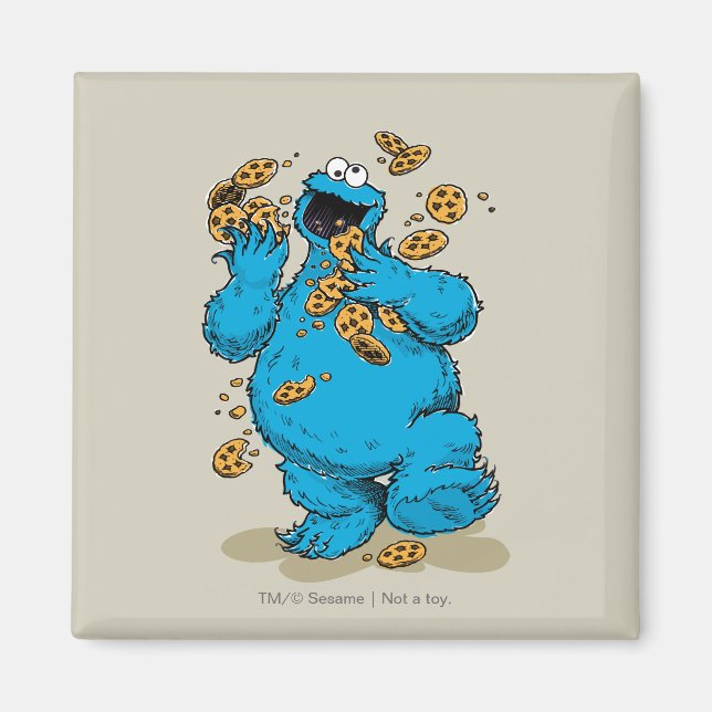Cookie Monster Galna Kakor Magnet (Framsidan)