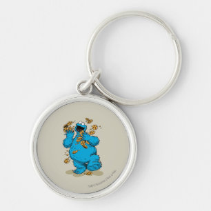 Cookie Monster galna kakor Rund Silverfärgad Nyckelring