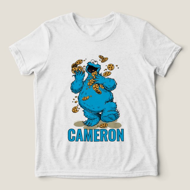 Cookie Monster Galna Kakor T Shirt (Design Framsida)