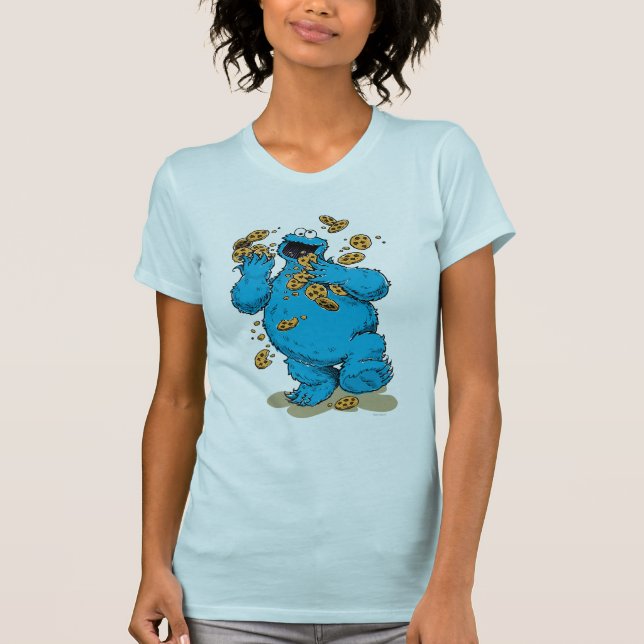 Cookie Monster Galna Kakor Tee (Framsida)
