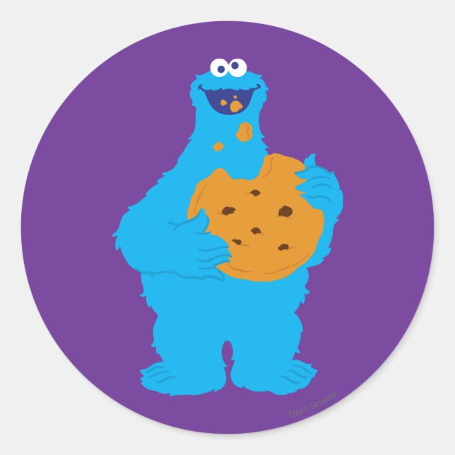 Cookie Monster Graphic Runt Klistermärke (Framsida)