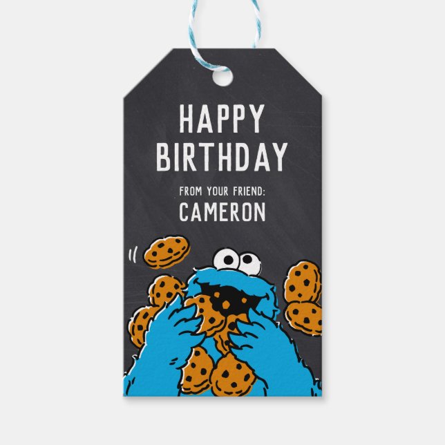 Cookie Monster | Grattis på födelsedagen från Presentetikett (Framsidan)