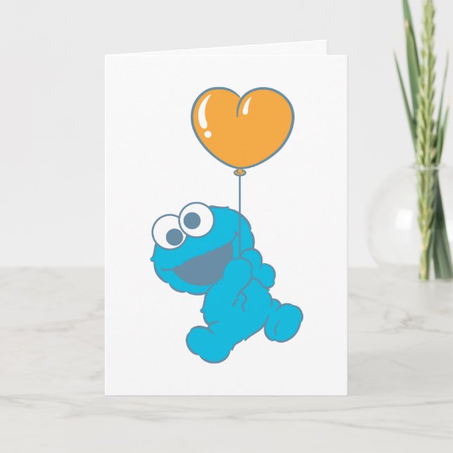 Cookie Monster-Grattisarna på Nyfödd bebis Kort (Framsida)