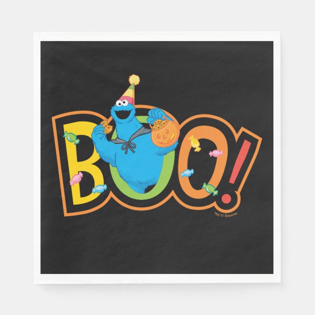 Cookie Monster | Halloween Boo! Pappersservett (Framsidan)