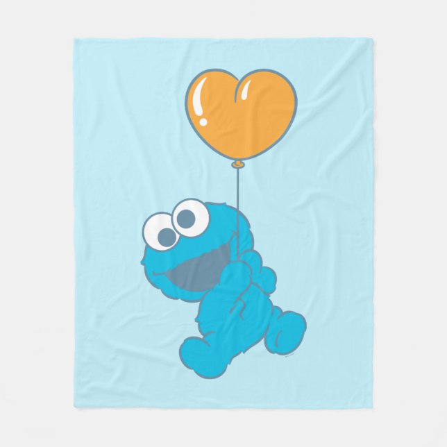 Cookie Monster Heart Balloon Fleecefilt (Framsidan)