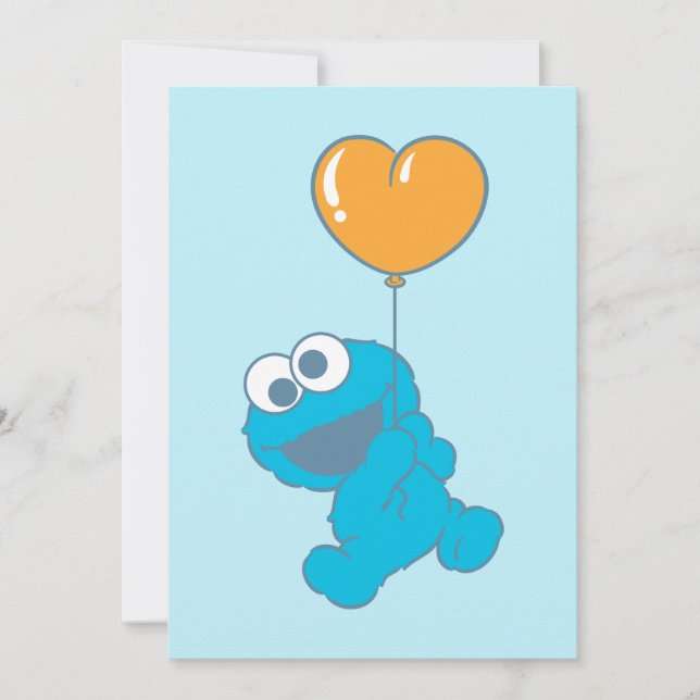 Cookie Monster Heart Balloon Kort (Framsida)