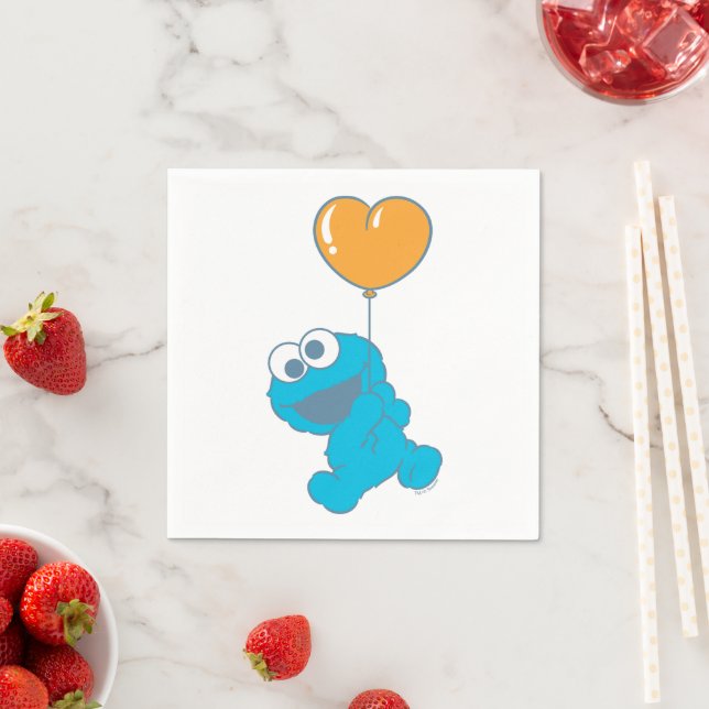 Cookie Monster Heart Balloon Pappersservett (Insitu)